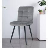 East Urban Home Furst Tufted Velvet Side Chair Upholstered/Velvet in Gray, Size 31.75 H x 17.0 W x 22.25 D in | Wayfair