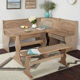 August Grove® Padstow 5 - Person Pine Solid Wood Breakfast Nook Dining Set Wood in Brown/Green, Size 30.0 H in | Wayfair