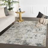Gray Area Rug - Trent Austin Design® Cosner Abstract White Area Rug Polyester/Viscose in Gray, Size 122.0 W x 0.25 D in | Wayfair