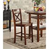 Gracie Oaks Counter Height Chair (Set-2) In Cherry Wood in Brown, Size 39.0 H x 16.0 W x 16.0 D in | Wayfair 94CE164EF56F4B29925289416B57C24F