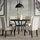 Red Barrel Studio® Amy 4 - Person Dining Set Wood/Metal/Upholstered Chairs in Black/Brown, Size 30.75 H in | Wayfair GRCS3921 45501755
