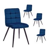 East Urban Home Furst Tufted Velvet Side Chair Upholstered/Velvet in Blue, Size 31.75 H x 17.0 W x 22.25 D in | Wayfair