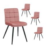 East Urban Home Furst Tufted Velvet Side Chair Upholstered/Velvet in Pink, Size 31.75 H x 17.0 W x 22.25 D in | Wayfair