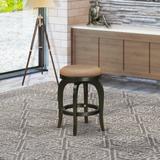 Ophelia & Co. Elzada Swivel Counter & Bar Stool Wood/Upholstered in Black, Size 21.0 W x 21.0 D in | Wayfair 5FF9A26070734E288ED5E05624F59ACB