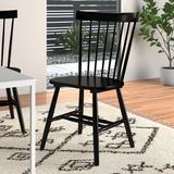 Ebern Designs Aulii Solid Wood Slat Back Dining Chair Wood in Black, Size 36.25 H x 21.25 W x 20.5 D in | Wayfair F9012F32D31E4D569FABAD0FCEC2932B