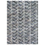 Blue Area Rug - Exquisite Rugs Natural Hide Geometric Handmade Cowhide Silver/Area Rug Cowhide in Blue, Size 60.0 W x 0.2 D in | Wayfair 2180-5'X8'