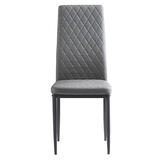 Ivy Bronx Metal Side Chair Set Of 4 Faux Leather/Upholstered in Gray, Size 37.8 H x 15.75 W x 20.47 D in | Wayfair 09684866BC13477CBF6DC222BC86D010