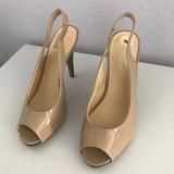 Nine West Shoes | Classic Nine West Nude Slingback Peep Toe Heels | Color: Tan | Size: 8