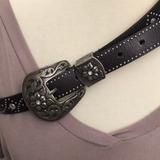 Nine West Accessories | Nine West Western Leather Studded Belt | Color: Brown | Size: Medium