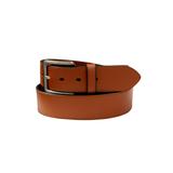 Men's Big & Tall Casual Stitched Edge Leather Belt by KingSize in Cognac (Size 44/46)