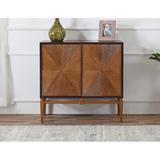 Everly Quinn Briant Stainless Steel 2 - Door Accent Cabinet Wood in Brown, Size 35.0 H x 36.0 W x 14.0 D in | Wayfair
