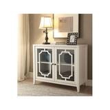 Winston Porter Sideboard Cabinet Storage Buffet Cabinet Console Table w/ Glass Door Wood in Brown/White, Size 30.0 H x 15.0 W x 34.0 D in | Wayfair