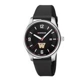 "Women's Wenger by Swiss Army Black Washington Huskies City Active Silicone Bracelet Watch"