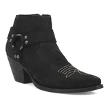 Dingo Buckskin Women's Suede Ankle Boots, Size: 6, Black