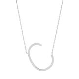 Lauren Kay Jewelry Collection Sterling Silver Large Sideways Block Initial Extendable Necklace