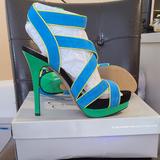 Jessica Simpson Shoes | Jessica Simpson Women's Evangela Platform Sandal | Color: Blue/Green | Size: 10