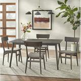George Oliver Middlebury Solid Wood Dining Set Wood/Upholstered Chairs in Gray, Size 29.5 H in | Wayfair 09467BD58945492993A4D7EED1F31504