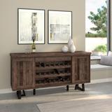 Wade Logan® Mclane Prairie Sideboard w/ Wine Holder, Natural/Black Wood in Brown, Size 36.0 H x 72.0 W x 18.0 D in | Wayfair GRKS8717 43208408