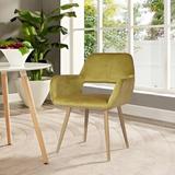 Mercer41 Velvet Upholstered Dinning Chair 1PC Velvet in Yellow, Size 30.7 H x 19.5 W x 16.9 D in | Wayfair 64DC591C190A4205BA856763259216FE