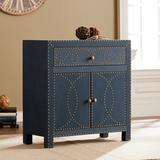 Bungalow Rose Derionna 2 - Door Accent Cabinet Wood in Blue/Brown, Size 28.25 H x 28.0 W x 13.0 D in | Wayfair MTNA3438 40643598