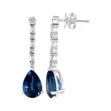 Effy® 14K White Gold 1/3 Ct. T.w. Diamond And 5.35 Ct. T.w. London Blue Topaz Earrings