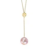 Effy® 14K Yellow Gold Pink Freshwater Pearl Drop Necklace, 16 In
