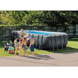 Intex Rectangular Ultra XTR Frame Swimming Pool w/ Pump Plastic in Gray, Size 52.0 H x 216.0 W in | Wayfair 26355EH
