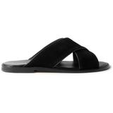 Otawi Leather-trimmed Suede Sandals - Black - Manolo Blahnik Sandals