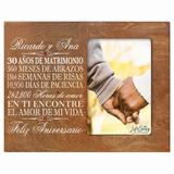 LifeSong Milestones Personalized 30Th Wedding Anniversary Picture Frame Wood in Blue/White/Brown, Size 8.0 H x 10.0 W x 0.5 D in | Wayfair 85768