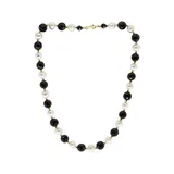 Effy® 14K Yellow Gold Freshwater Pearl And Onyx 18 Inch Necklace, 16 In