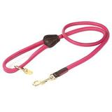 Shires Digby & Fox Rolled Leather Dog Lead - Pink - Smartpak