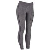 Piper Tights by SmartPak - Knee Patch - XS - Black/White Heather - Smartpak
