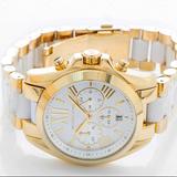 Michael Kors Accessories | Bradshaw Chronograph White Dial Two-Tone Watch | Color: Gold/White | Size: 43mm