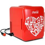 Coca Cola Retro 0.14 cu. ft. Countertop Mini Fridge Plastic in Red/White, Size 10.63 H x 8.19 W x 10.43 D in | Wayfair KDC4-WORLD