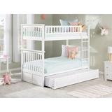 Broddrick Solid Wood Standard Bunk Bed w/ Trundle by Harriet Bee kids Wood in White, Size 68.13 H x 80.5 D in | Wayfair VVRO3211 29130016