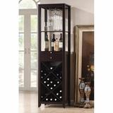 Winston Porter Rectangular Wine Cabinet Wood/Manufactured Wood in Brown, Size 69.0 H x 15.0 W x 19.0 D in | Wayfair