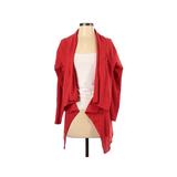 Coline Cardigan Sweater: Red Solid Sweaters & Sweatshirts - Size Small