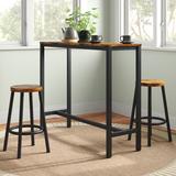 Andover Mills™ Feuerstein 2 - Person Breakfast Nook Dining Set Wood/Metal in Black/Brown, Size 39.37" H x 47.24" L x 15.74" W | Wayfair