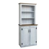 Union Rustic China Cabinet Wood in White/Brown, Size 72.0 H x 30.0 W x 13.0 D in | Wayfair 952674CC1DEB4E6D8EC41A518D8E5CFA