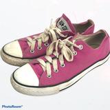 Converse Shoes | Converse Pink Sneakers Low Top Canvas Lace Up | Color: Pink | Size: 8