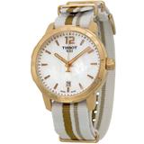 Quickster Mother Of Pearl Dial Striped Nylon 40mm Watch T0954103711700 - Metallic - Tissot Watches