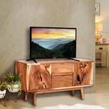 Loon Peak® Malou Live Edge Suar Wood Cabinet w/ 2 Doors/2 Drawers Wood in Brown/Green, Size 30.0 H x 59.0 W x 19.0 D in | Wayfair