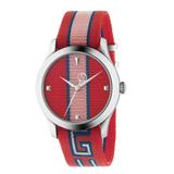 Gucci Accessories | Gucci Men's G-Timeless Nylon Strap Logo Band Watch | Color: Pink/Red | Size: Os