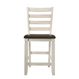 Rosalind Wheeler Streit Solid Wood Ladder Back Side Chair in Oak Wood in Brown/White, Size 42.0 H x 16.0 W x 16.0 D in | Wayfair