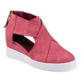 Women's Women's Seena Sneaker Wedge by Journee Collection in Pink (Size 6 M)