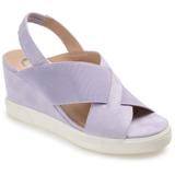 Women's Women's Ronnie Wedge Sandal by Journee Collection in Purple (Size 7.5 M)
