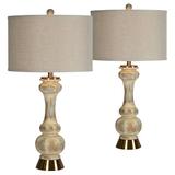 Patterson Antique Blue and Cream Table Lamps Set of 2
