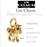 Coach Jewelry | Coach Pendant Necklace Unicorn Uni Charm Fob Nwt! | Color: Gold | Size: Os