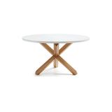 OROA Nori Dining Table Wood in Brown/White, Size 30.0 H x 53.0 W x 53.0 D in | Wayfair LAFCC0531L05