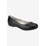 Wide Width Women's Clara Flat by Cliffs in Black Burnished Smooth (Size 9 W)